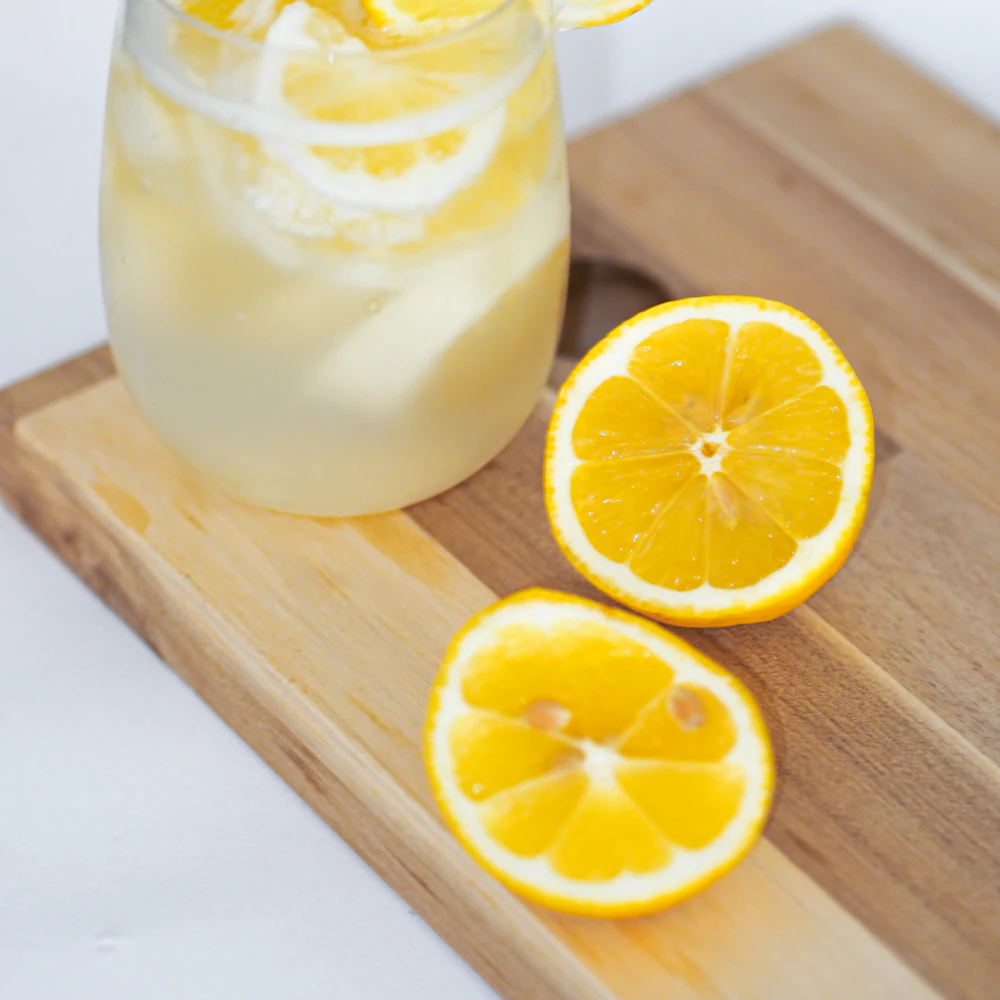Glass of fresh lemonade