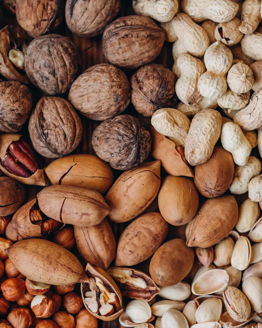 Assortment of walnuts, almonds, pistachios and other nuts